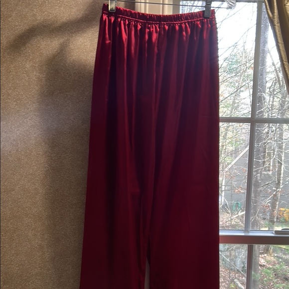 Red silk Christmas pajamas size medium. Worn once. - Picture 2 of 2